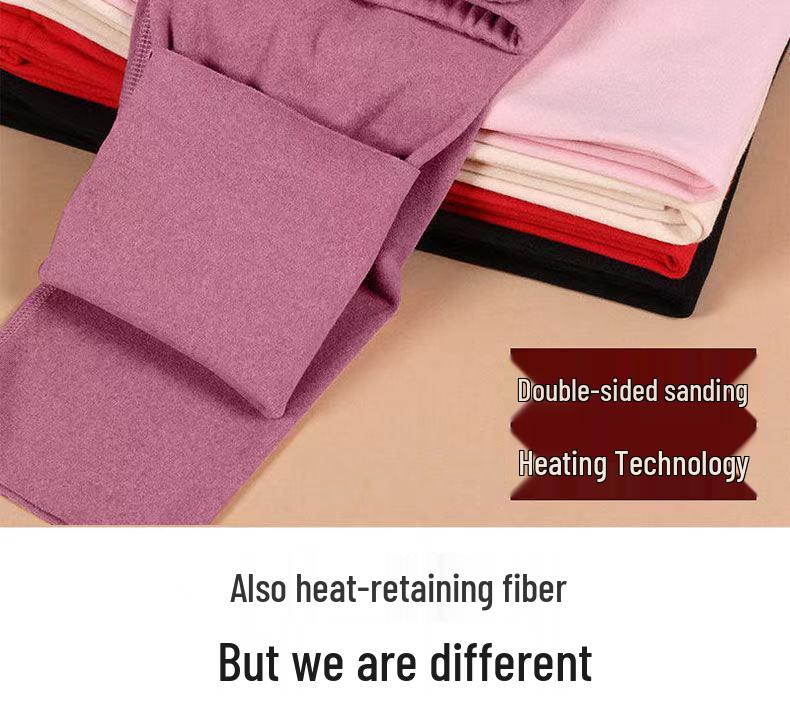 High-Waisted Heating Fleece Leggings - 2025 Slimming, Double Brushed, Elastic for Autumn/Winter