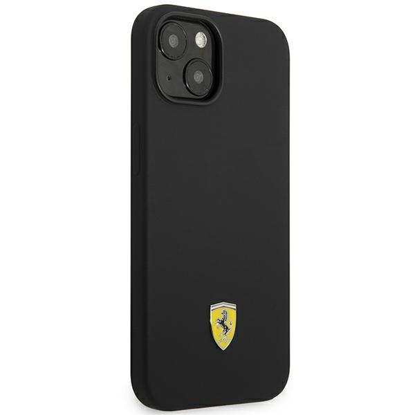 Ferrari Fehcp14Ssibbk Iphone 14 / 15 / 13 6.1 Czarny/Black Hardcase Silicone Metal Logo
