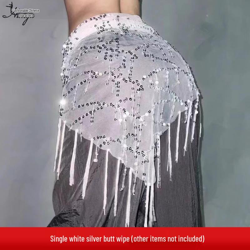 Trendig Paljetttofs Höftscarf - Mångsidigt Midjeaccessoar för Jazz- & Streetdans