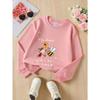Kids Sweatshirt,Crew Neck Fashion Top, Fun"Be Happy Make Bee Happy "patterned Sweatshirt, Suitable for Everyday Casual Wear