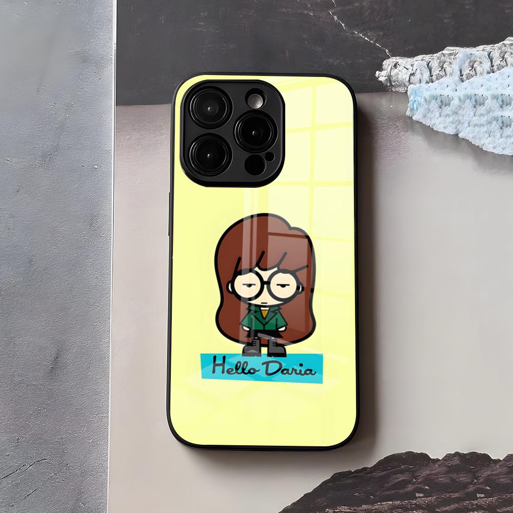 

D-Daria Phone Case For IPhone 17 Air 16 E Pro Max 15 14 13 Mini 12 Pro 11 Max Plus Black Glass Cover iPhone 14 Plus