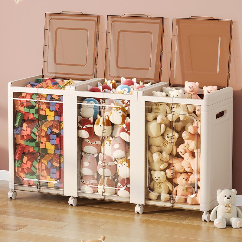 Spielzeug-Aufbewahrungsbox, großer Aufbewahrungsschrank für Kinderspielzeug, integrierter, zusammenklappbarer, multifunktionaler Aufbewahrungsschrank mit großer Kapazität für den Haushalt