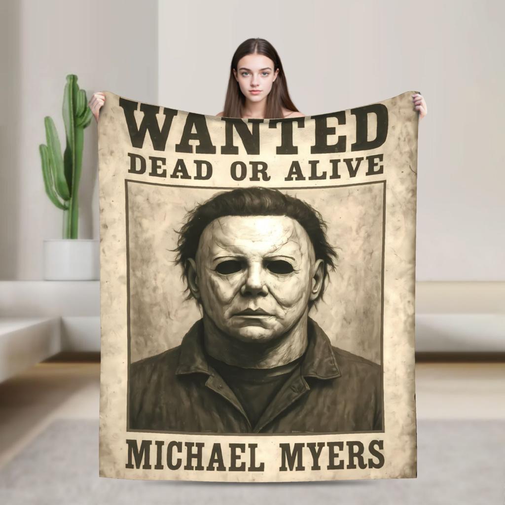 Halloween Michaels Myersed Warm Soft Blanket Decorative Plush Throw Blanket Print Couch Chair Flannel Bedspread Sofa Bed Cover