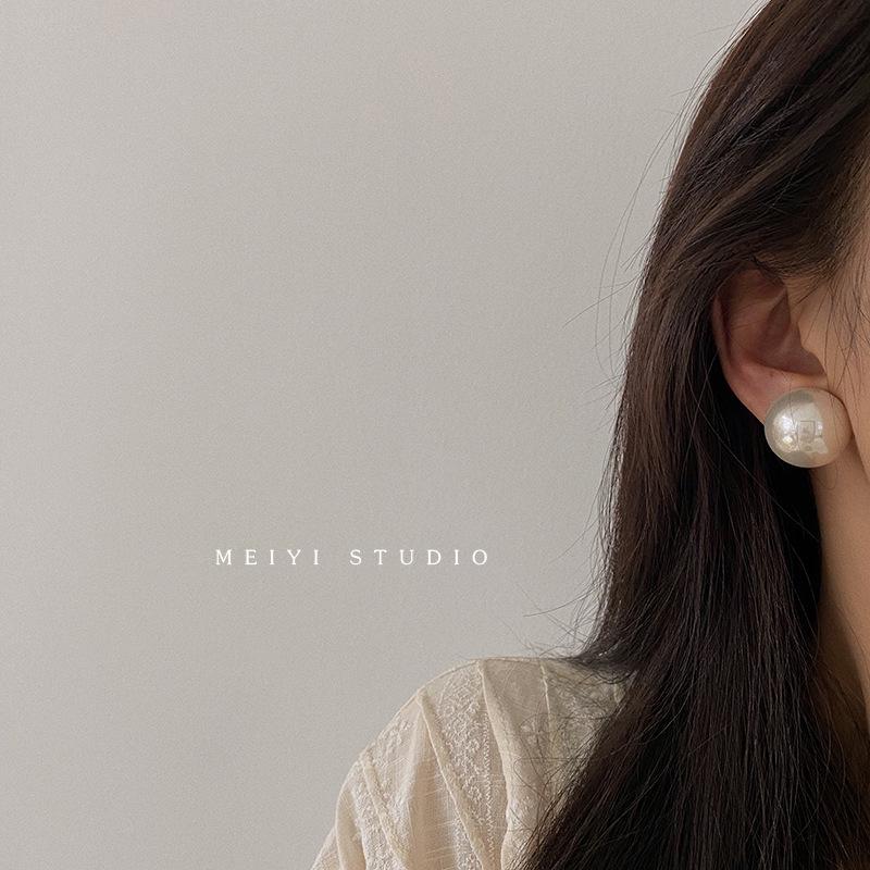 925 Silver Retro Pearl Earrings - Classic Japanese & Korean Style