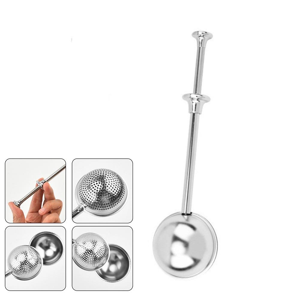 Portable Stainless Steel Tea Strainer Reusable Mesh Filter Tea Filter Long Handle Durable Loose Leaf Tea Steeper Home Office