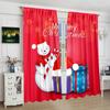 2 Pieces- Of Winter Decoration Snowman Print Curtain - Polyester Material, Suitable For Bedroom, Living Room, Study