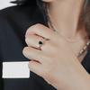 Luxurious Style Ins Womens Ring With Adjustable Open Design And Unique Black Features Zircon
