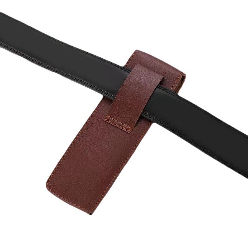 Elegant Classic Leather Presbyopic Glasses Case Outdoor Glasses Secure Storage Compartment