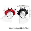 with Veil Halloween Rose Flower Headband Festiva Party Day of The Dead Headpiece  for Women