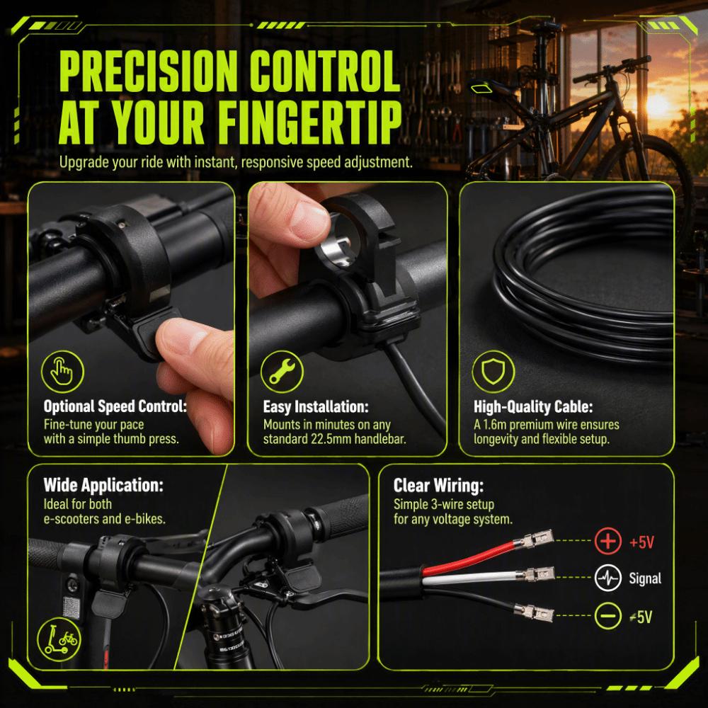 3 Pin SM Connector Electric Bike Throttle Accelerator Throttle Control For E-Bike
