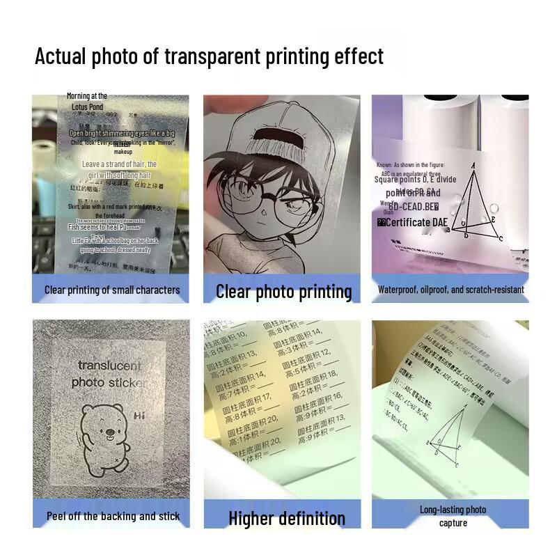 57x25 Transparent Three-Proof Thermal Sticker - Meow Meow Machine Adhesive Photo-Backed Paper