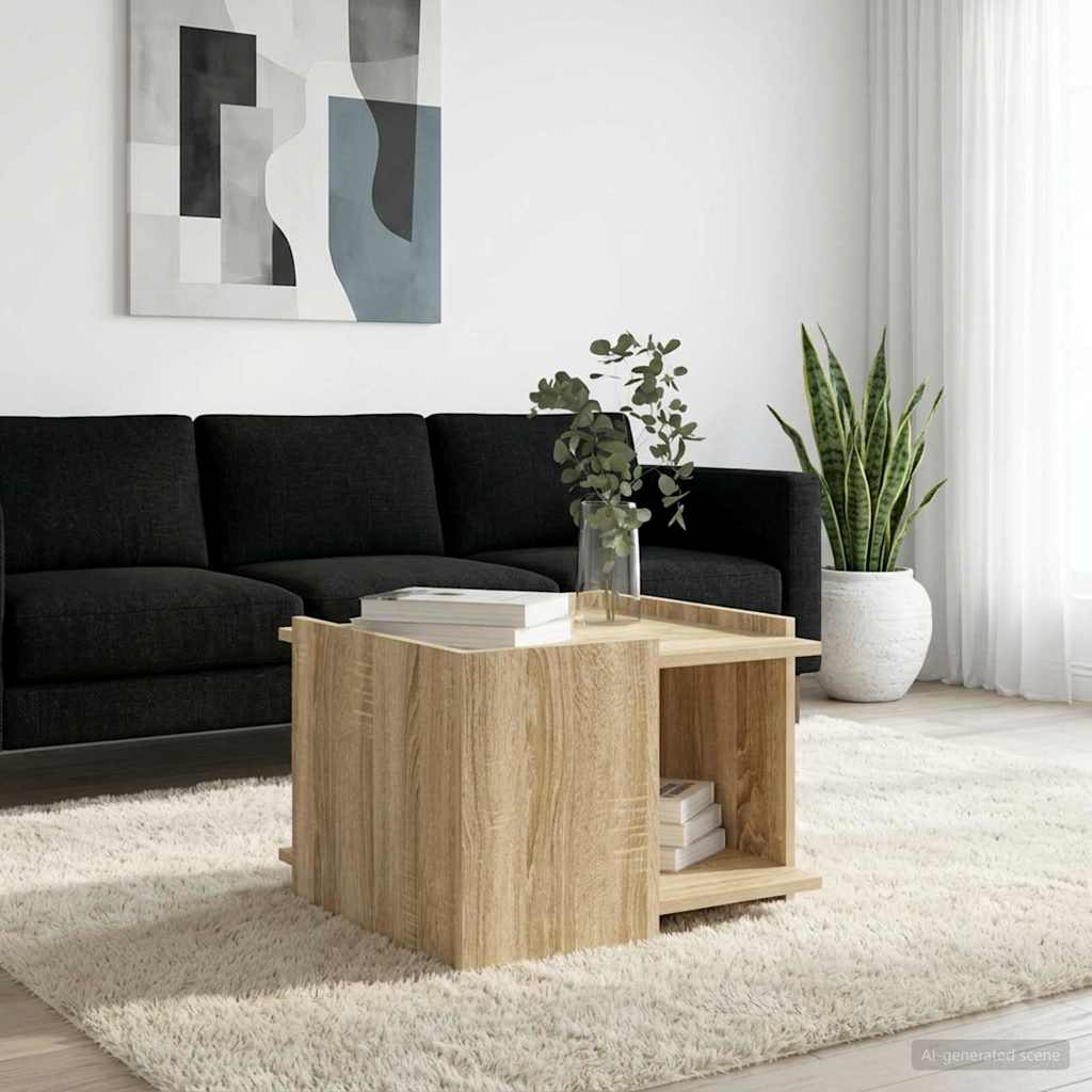 Coffee Table Sonoma Oak 50.5 x 50 x 33 cm Particleboard