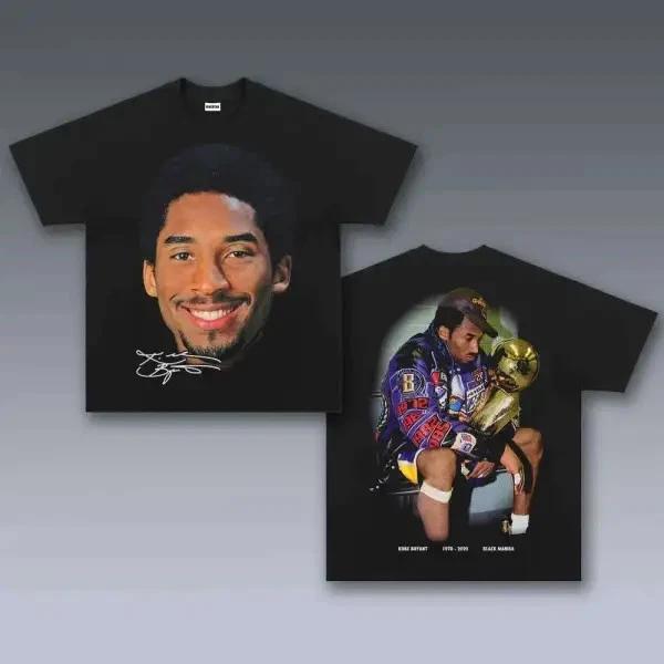 Kobe Bryant Vintage Graphic T-Shirt Retro Black Mamba Tribute Tee Two Sided L