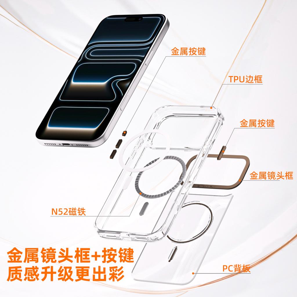 Applicable to Samsung Samsung S11ULTRA/S11/S11 magnetic mobile phone case transparent metal frame button combination