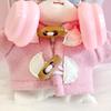 Pink Duffle Striped and Headphone Set for 10cm Plush Costume Coat, Shirt, Pants, Toy, Kigurumi, Accessories, Otaku, Doll, Mascot, K-Pop Doll, [Used]