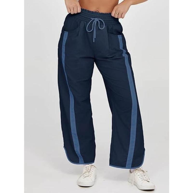 YYFS Damenmode Lässige Farbblock-Print High Waist Hosen Hosen & Caprihosen