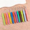 Aluminum Crochet Hooks Set Solid Color TPR Soft Grip Handle Rainbow Ergonomic for Knitting Yarn Craft DIY Weaving Tool Gift