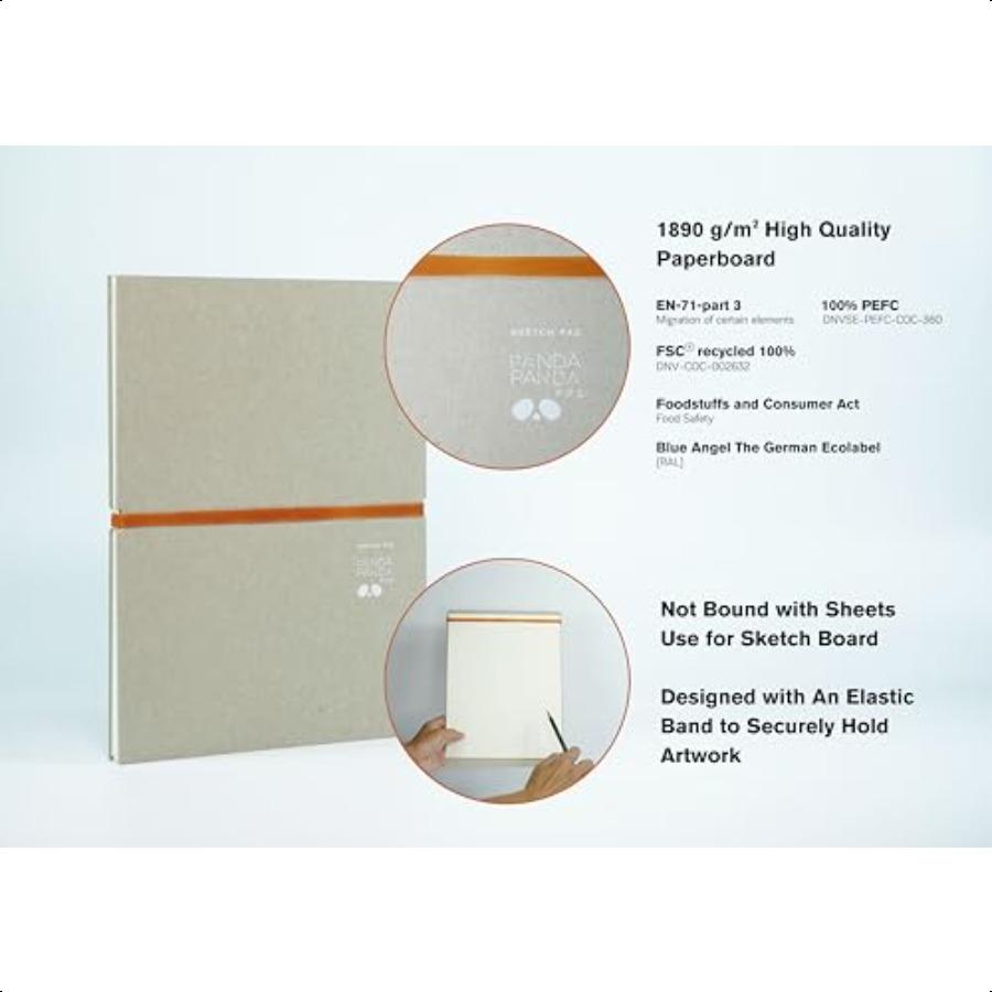 

Альбом для эскизов 160 страниц 80 листов 157 г/м² 108 фунтов 8,5x11,5 Бумага для рисования для эскизов и рисования Съемная твердая обложка Раскладывается плашмя United States