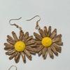 Colorful Raffia Flower Dangle Earrings: Summer Beach Style, European & American Fashion, Versatile & Exaggerated Design