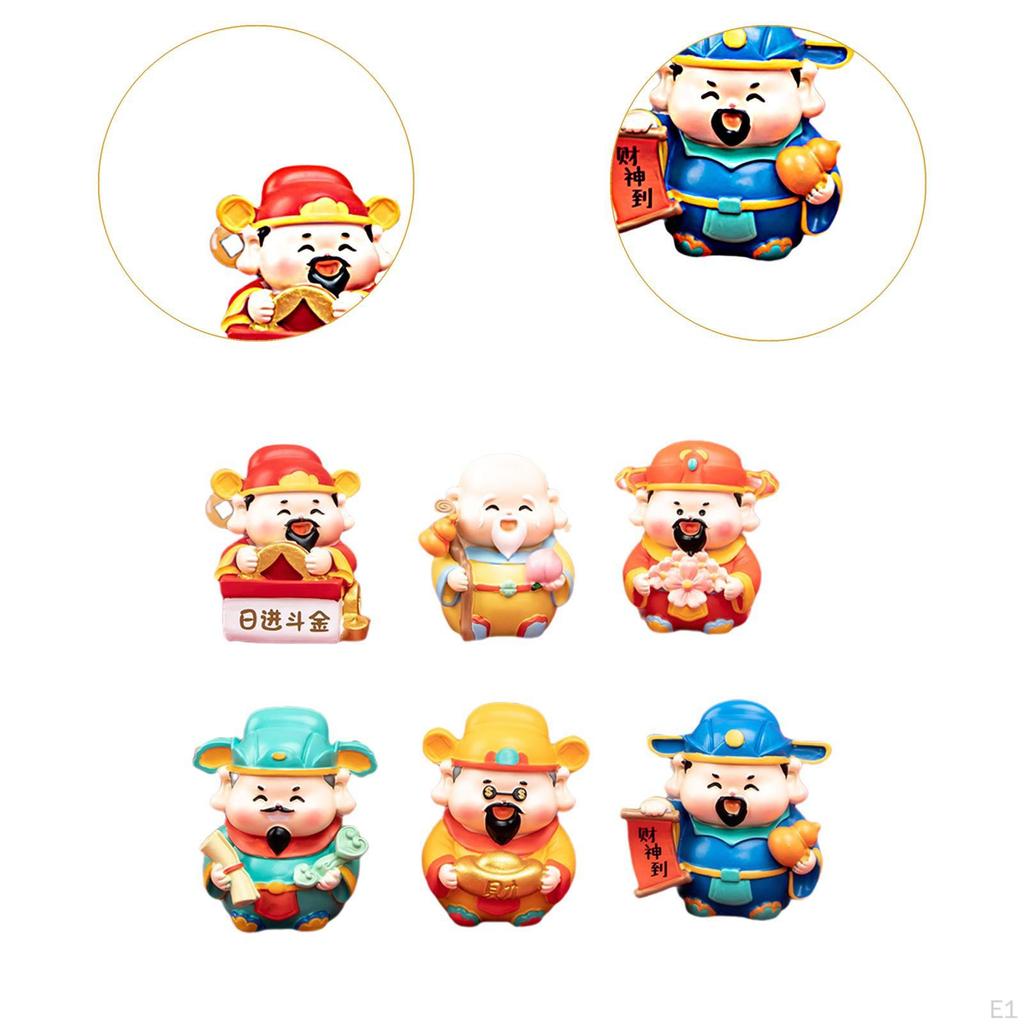 6Pcs Miniature Figures Cute Doll for Children Spring Festival Office