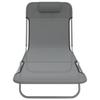 Vidaxl Folding Sun Loungers, 2 Pcs, Grey, Textilene And Steel