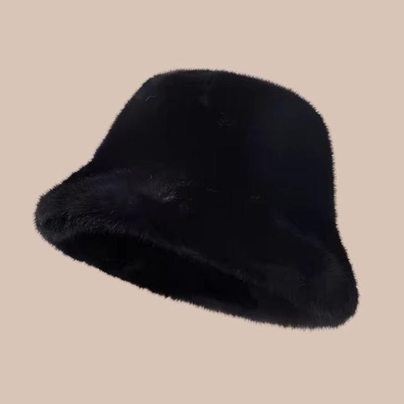 Women's Faux Mink Fur Winter Fisherman Hat - Ethnic Style, Windproof, Warm, Ear Protection, Versatile Plush Mongolian Design