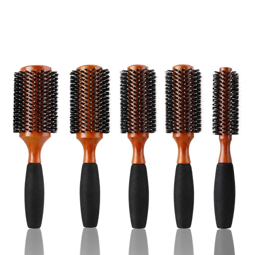 5 Sizes Round Hair Brush Anti Slip Grip Hair Comb High Quality Boar Bristle Brush Salon Use