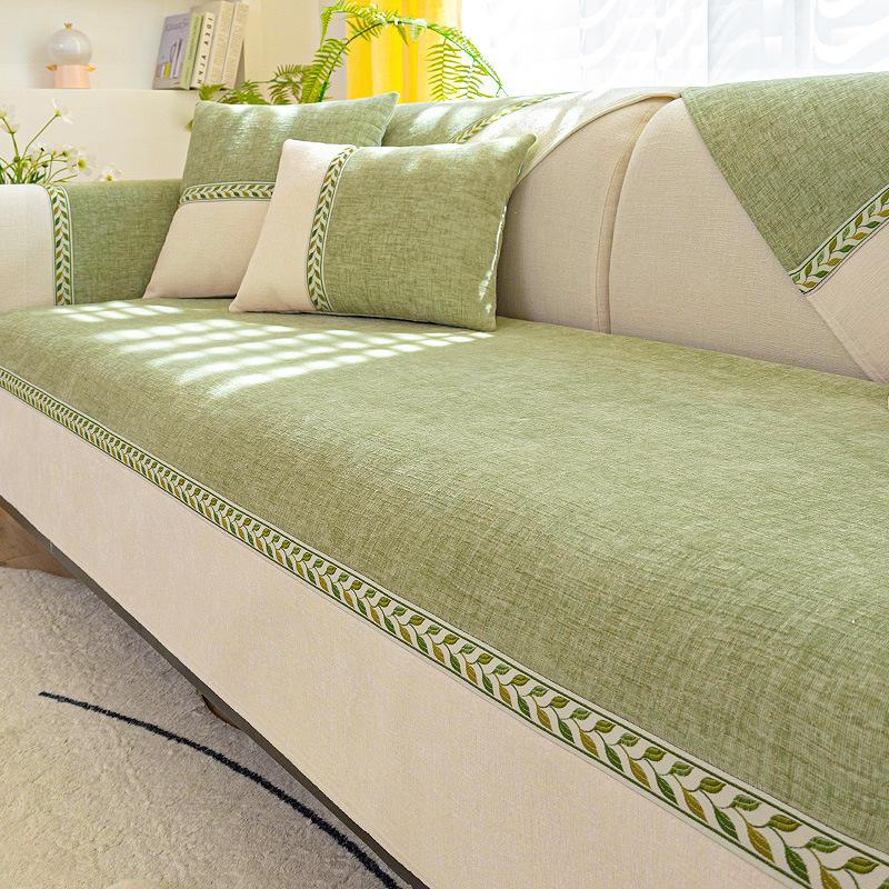 Chenille-Sofakissen, Vier-Jahreszeiten-Universalkissen, schlichtes, modernes, rutschfestes Sofabezug, Staubschutztuch