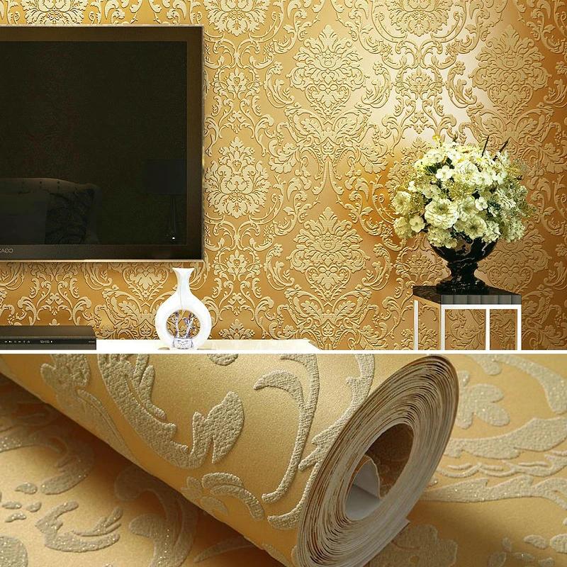 10M Luxury European Style Non-woven Wallpaper TV Background Decor Classic 3D Embossed Paper Wall Roll Wallcovering Upholstery