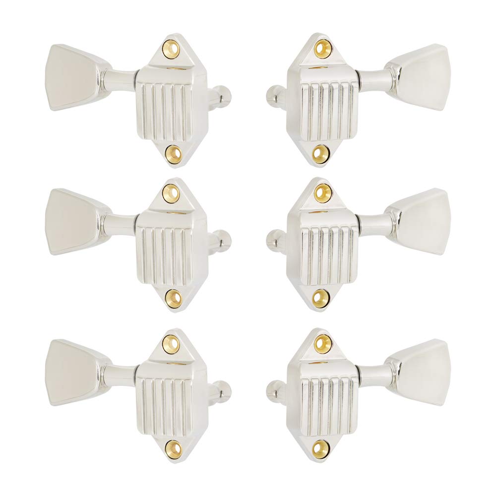 Goldo Waffle Back Tuner Metal Keystone MWTM3N Knob, Nickel,