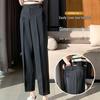 Women's High Waist Slimming Fleece-Lined Straight-Leg Harem Pants for Winter 