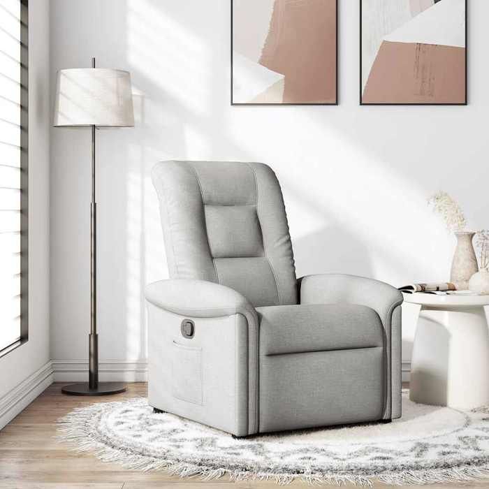 VidaXL Fauteuil inclinable gris nuage tissu, fauteuil, fauteuil inclinable TV, poussette, fauteuil inclinable pour personnes 4015625