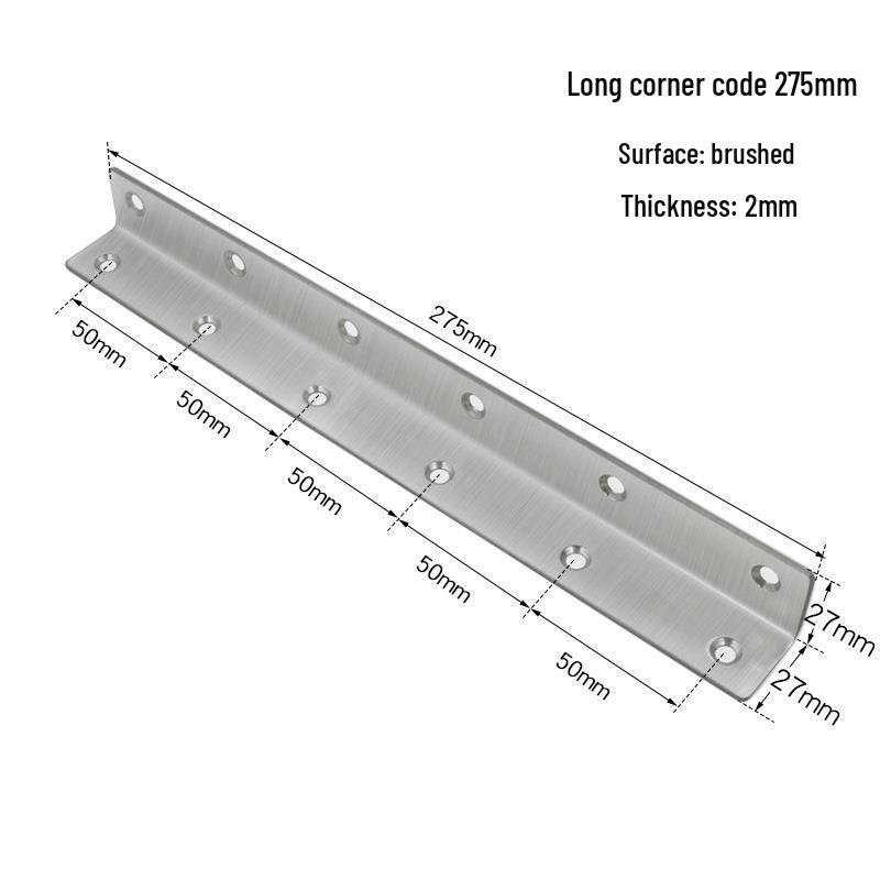 Stainless Steel L-Shaped 6-Hole 90° Angle Bracket for Shelves, Tables, and Chairs