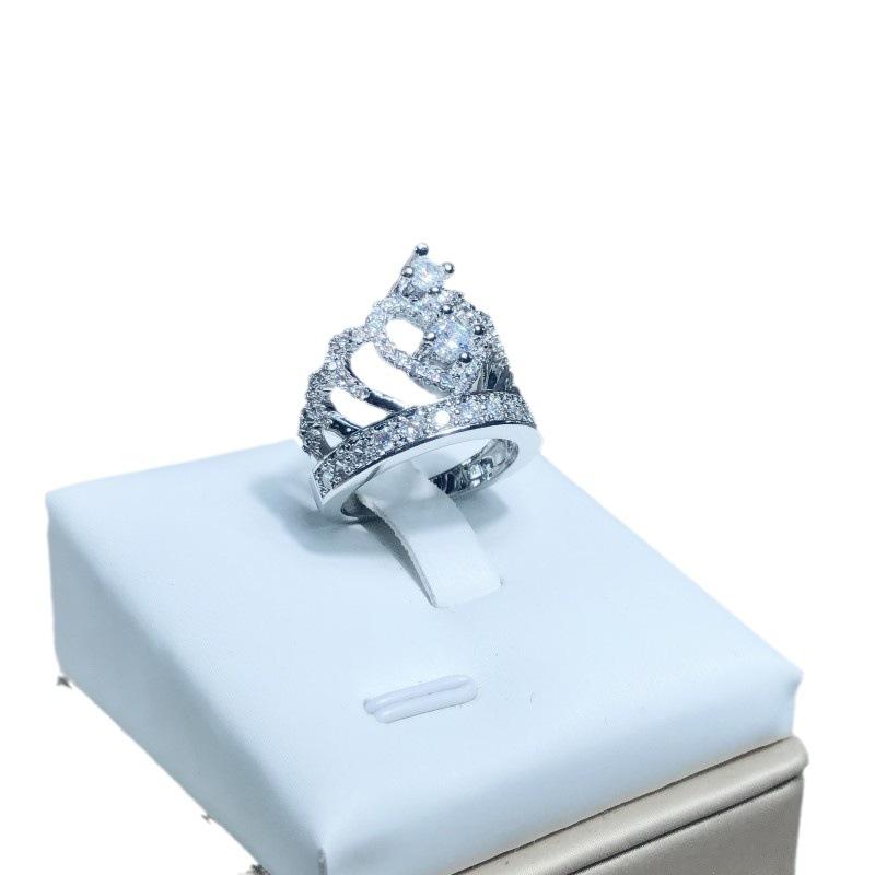 

Модное серебряное ювелирное кольцо с европейской и американской творческой ручной работой, бриллиантовое коронное циркониевое кольцо для женщин NO.10