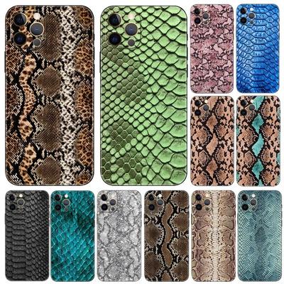 Schlangenleder Handyhülle für iPhone Samsung Galaxy Redmi Xiaomi Oppo OnePlus Note SA 7 8 9 10 11 12 13 14 20 21 22 23 53 54 Pro Max Plus Ultra TPU Soft