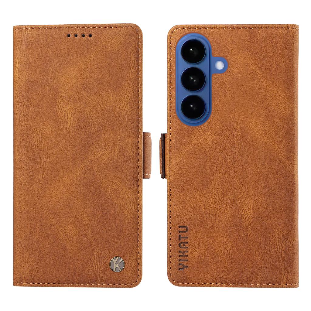 For Samsung Galaxy S26+ Leather Case YIKATU YK-005 Skin-touch Feeling Wallet Phone Cover