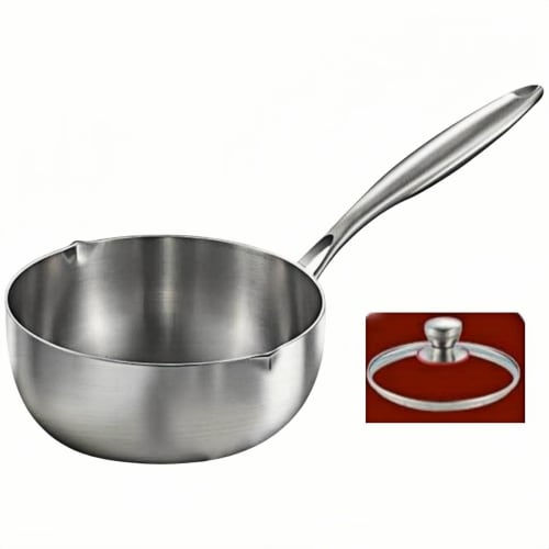 

MochiGo Yukihira Saucepan (316 Stainless Steel) | Japanese-Style Saucepan | Induction Compatible | Multi-Purpose: Ramen, Milk, Simmered Dishes, Omelet