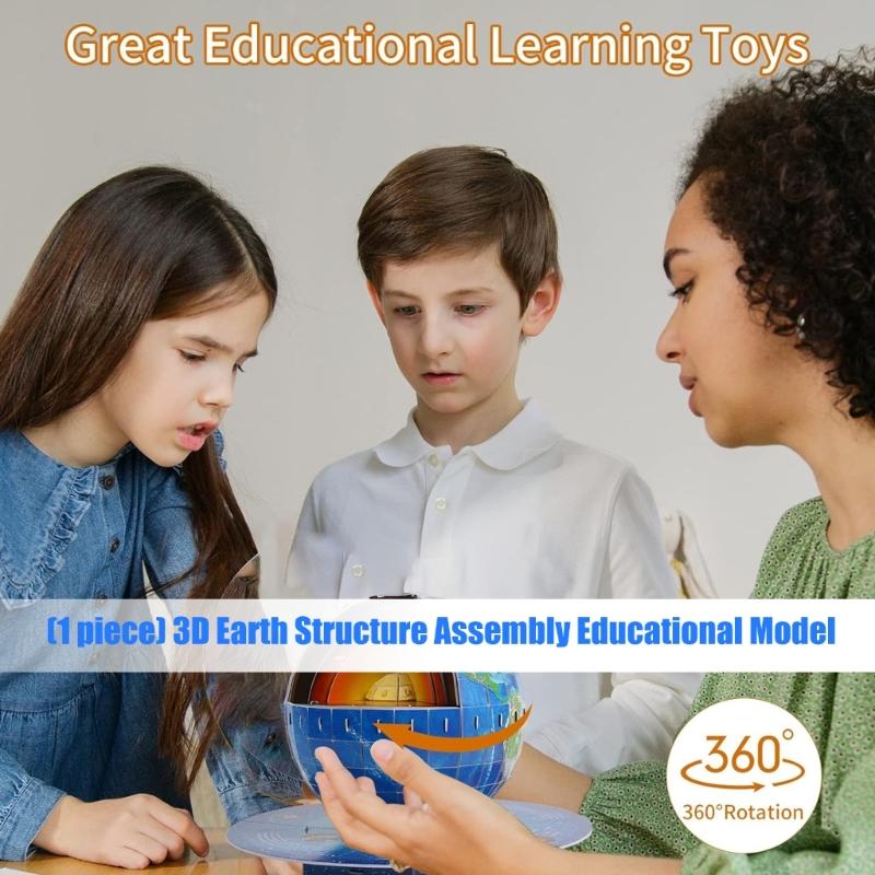 Educational Paper Earth Structure Model Easy Assembly Kid Early Learning Toy Geography Teaching Tool For Students Kids