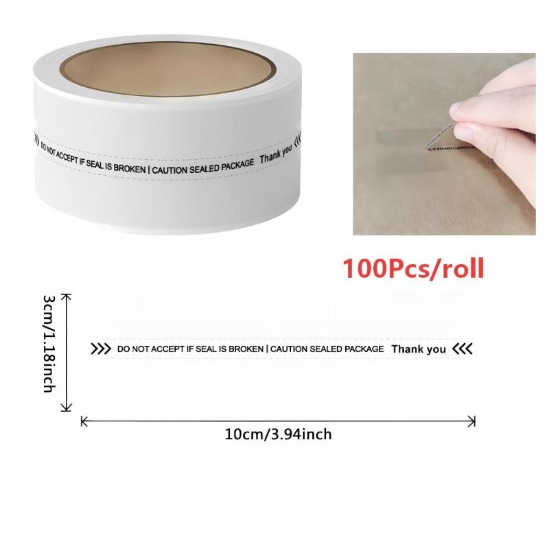 100/150 Stück manipulationssichere Siegelaufkleber Sicherheitsetiketten Siegelbandrolle Diebstahlsicheres Paketversiegelungsband für Versandverpackungen