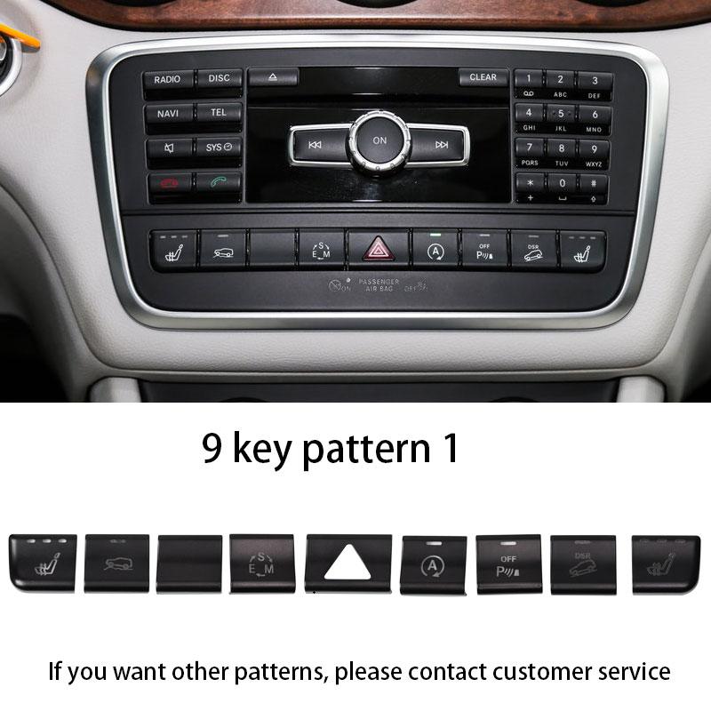 For Mercedes Benz A W176 B Class W246 GLA W242 X156 CLA C117 X117, Car Center Console Air Conditioner Function button Trim Cover 9 keys