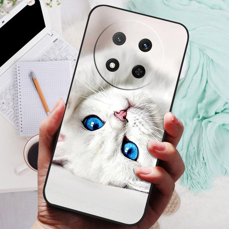 Custodia per Honor Magic7 Lite 5G Cool Black Silicone Morbido TPU Cover Posteriore Protettiva per Honor Magic 7 Lite 7Lite