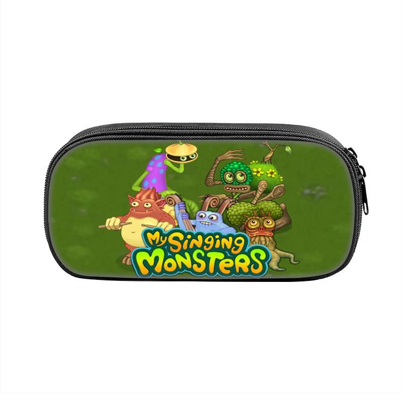 My Singing Monsters Pencil Case Nylon Storage For Students With Fun Cartoon Design