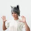Plush Wolf Ear Hat for Halloween Party Winter Earflaps Hat Windproof Coldproof Unisex Headwear For Adult Teens Cosplay