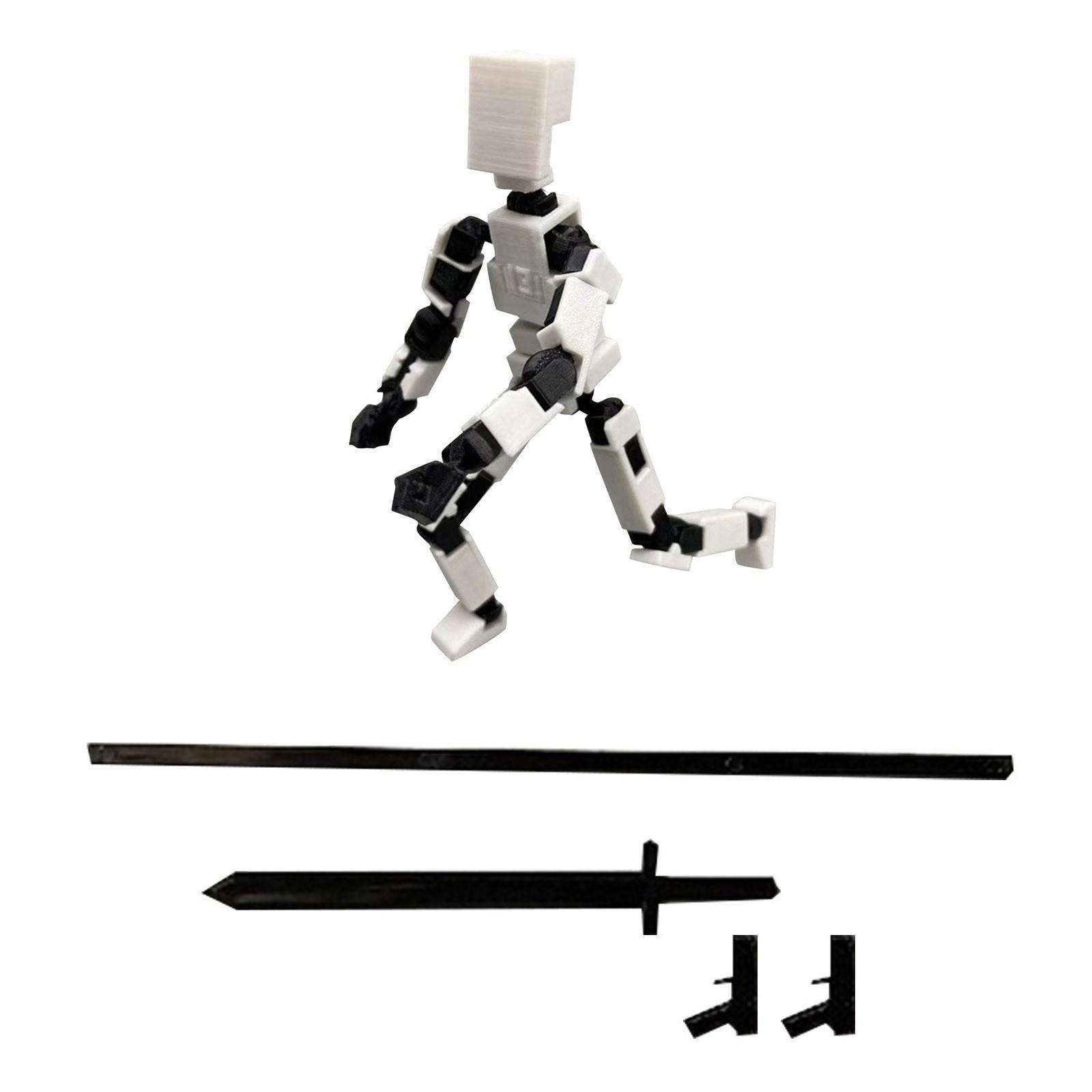 

Многосуставная человеческая кукла с 3D-печатью, полностью подвижная декомпрессионная игрушка в механическом стиле One Size белый