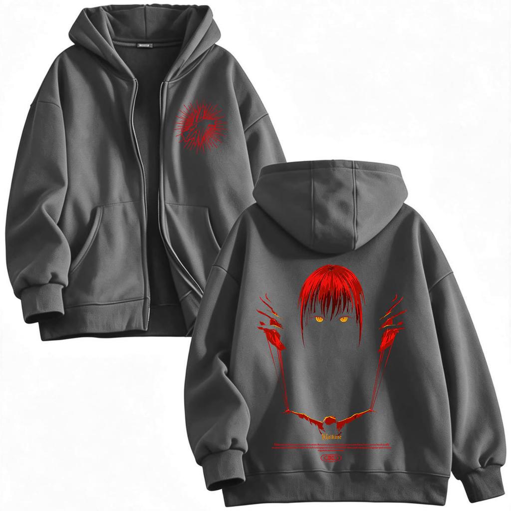 Anime Chainsaw Man Hayakawa Aki Makima Dragkedja Huvtröjor Herrkläder Huvtröjor med Dragkedja Långärmade Jackor Streetwear