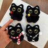 Cute Little Black Cat Bell Keychain Pendant Plush Toy Doll Christmas Tree Hanging Accessories For Boy Girl Brithday Gifts