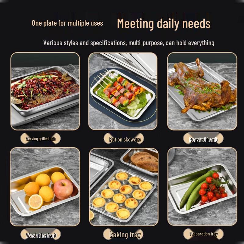 Youxia Stainless Steel Rectangular Serving Tray