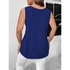2026 Summer Sleeveless Hollow Blouse Women Large Size V-neck Fashion Vest Cross Casual Slim Fit Tank Top Elegant Loose Casual Women's Clothing