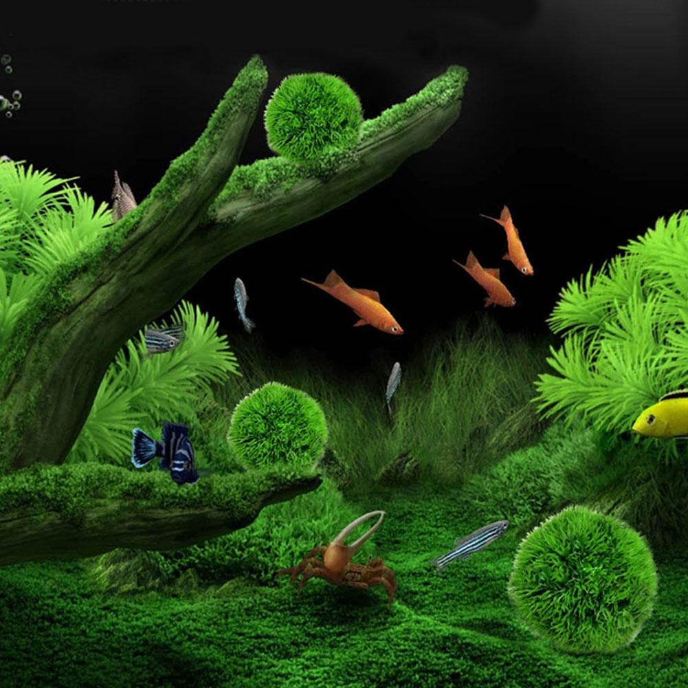 Artificial Aquatic Plant Colorful Pinecone Ball Aquarium Grass Ornament Decorative Ball Terrarium Aquascaping Decor Ornament for Fish Tank