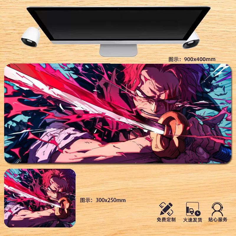 Japanese Anime ONE PIECE Leather Mouse Pad Oversized Boys Animation E-sports Game Keyboard Pad Monkey D. Luffy Computer Desk Pad Non-slip Mouse Pad